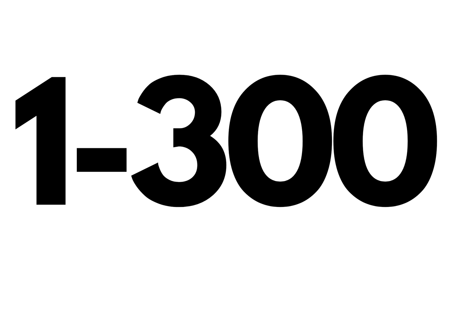 A5 Size Waterproof 1 - 100, 200, 300, 400, 500